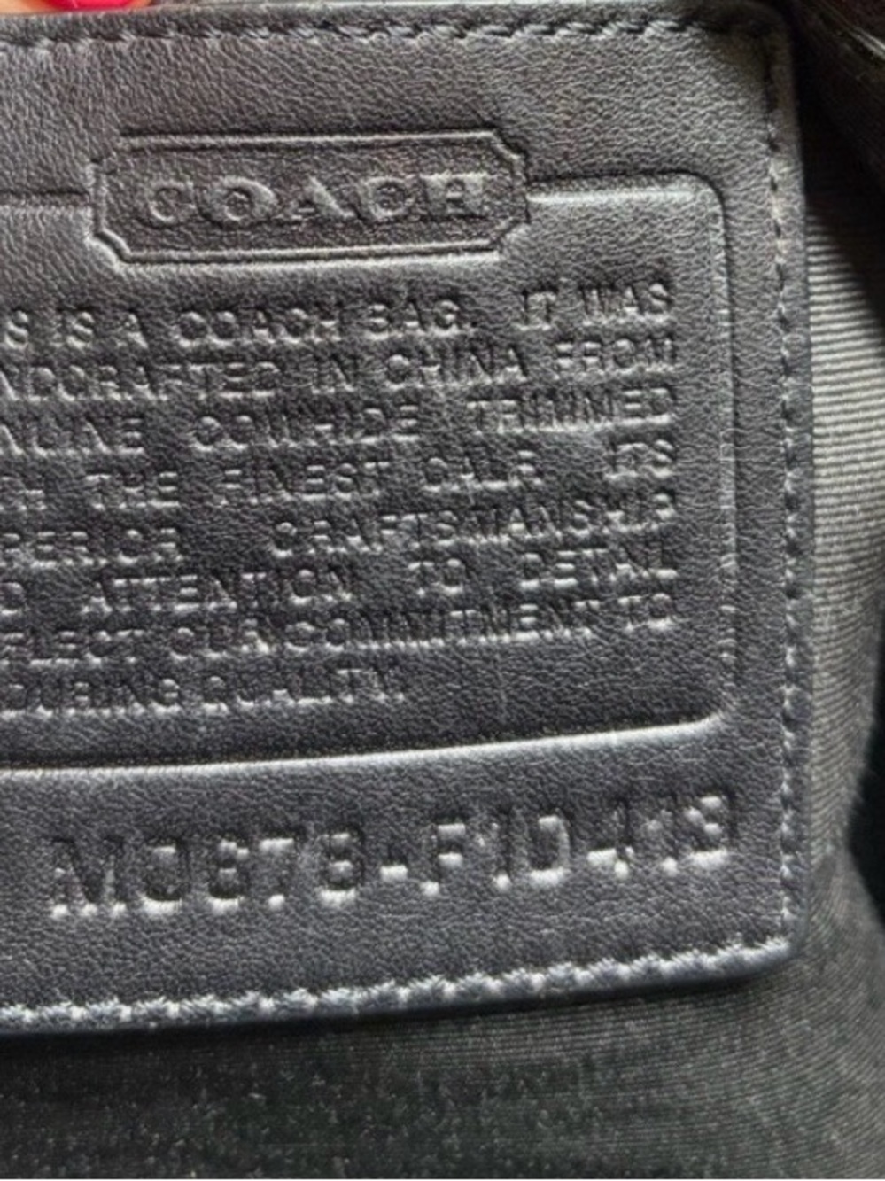Coach Black Leather Tote with Contrast Stitching - Picture 9 of 11